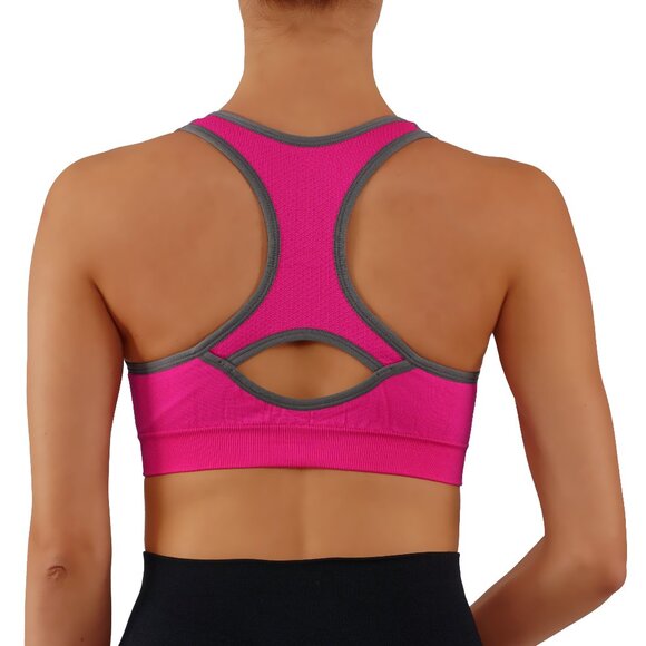 NWT Hot Pink high Impact Sports Bra Compression - Picture 3 of 3